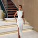 Women's Clothing Slim Sleeveless Heart Texture Backless Slit Irregular Sexy Tight Dress Women_ecoleips.com