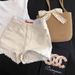Super Girl Lace Trim Denim Shorts 2025 Summer Thin High-Waisted Stretch Slimming A-Line Hot Pants_ecoleips.com