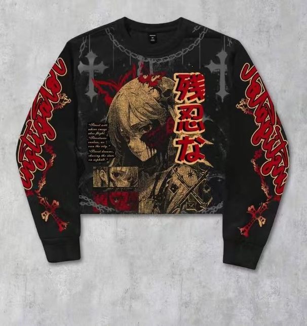 Unisex Street Style Statue Of Liberty Flame Print Crewneck Sweatshirt Hot Selling Item On Women's Clothing Hoodies & Sweatshirts_ecoleips.com
