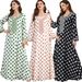 Verve Women's Fashion Embroidered Long Chiffon V-neck Muslim Dress_ecoleips.com