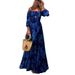 Women's Clothing Sexy One Shoulder Printed Long Skirt Dress_ecoleips.com