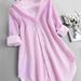 New Women's Loose Vertical Striped Medium And Long Shirt Casual Fashion Long-sleeved Shirt_ecoleips.com