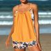 plus Size Colorful Print Two Piece Bikini Set European American Style Flat Angle Design Sexy Simple Swimsuit For Women_ecoleips.com