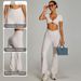 High Waisted Yoga Flared Pants Tight Fitting Hip Lifting Fitness Casual Sports Wide Leg Slightly Flared For Women_ecoleips.com