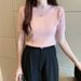 Summer New Women's Slim Fit Knitted Short Sleeve Pullover Sweater round Neck Base Layer Top plus Size Clothes_ecoleips.com