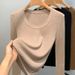 Knitted Base Shirt For Women 2025 New European Style Women's Wide Edge Round Neck Pullover Sweater Stretchy Inner Layer_ecoleips.com