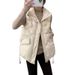 Women's Quilted Vest Jacket - Lightweight Padded Coat With V-Neck, Zip Front, And Polyester Shell For Autumn Winter Fashion_ecoleips.com