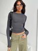 Women's Fashion Casual Long Sleeve Spring Autumn Solid Color Slim Fit Pullover T-Shirt Streetwear Base Shirt Top_ecoleips.com