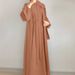 Verve 2025 Spring New Turkey Dubai Solid Color Two-Piece Women's Robe Dress_ecoleips.com