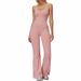 Zechuang Women's Brushed Yoga Suit Crossback Slightly Flared Wide Leg Jumpsuit Running Sports Fitness 9506_ecoleips.com