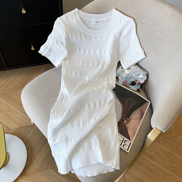 Women's Clothing Summer Style Women's Short Sleeved Slim Fit Knit Dress For Formal & Casual For Women Spring Summer_ecoleips.com