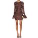 Women's Sexy Embroidered Lace Bodycon Dress American Fashion Design Flared Long Sleeved Short Dress_ecoleips.com
