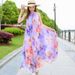 Sleevele Off-shoulder Chiffon Floral Print European And American Style Fresh For Women 2023 New Summer Halter Neck_ecoleips.com