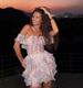 Women's Clothing Colorful Printed One Shoulder Folded Ruffle Waist Dress_ecoleips.com