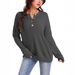 Annual Sweater For Autumn/Winter Season, Featuring Buttoned Round Collar Design, Loose-Fitting Casual Women's Garment_ecoleips.com