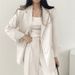 Women's Korean Style Blazer Set, Modern Office Wear Jacket And Pants, Tailored Fit For Spring Professional Chic_ecoleips.com