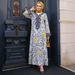 Women's Long Robe Fashion Printed V Neck Elegant New Dress Muslim Clothing Positioning_ecoleips.com