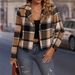 Women's Clothing Women's High-End Plaid Short Blazer Casual Elegant Autumn Winter Jacket European American Style_ecoleips.com