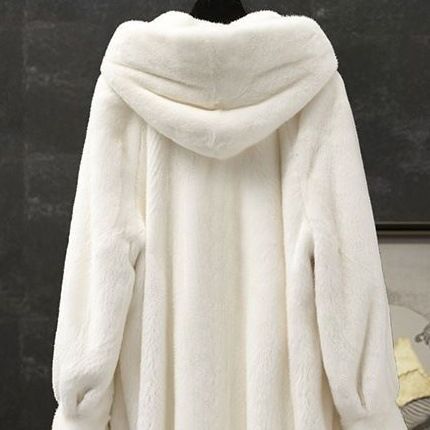 New Imitation Mink Coat Women's Medium And Long Imitation Fur Coat With Hooded Imitation Mink Hooded_ecoleips.com
