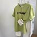 Women's Relaxed Fit Short Sleeve T-Shirt Mustard Green round Neck Casual Top for Petite And Regular Sizes Soft Summer Essential Lazy Style_ecoleips.com