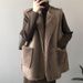 Reversible Faux Shearling Vest – Women’s Winter Layering Staple | Oversized Lambswool-Like Vest With Polo Collar (Black/Coffee, M-3XL)_ecoleips.com