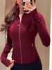 Women's Gold-Zip Yoga Jacket – Breathable Stretch Fitness Top With Stand Collar & Seamless Fit_ecoleips.com