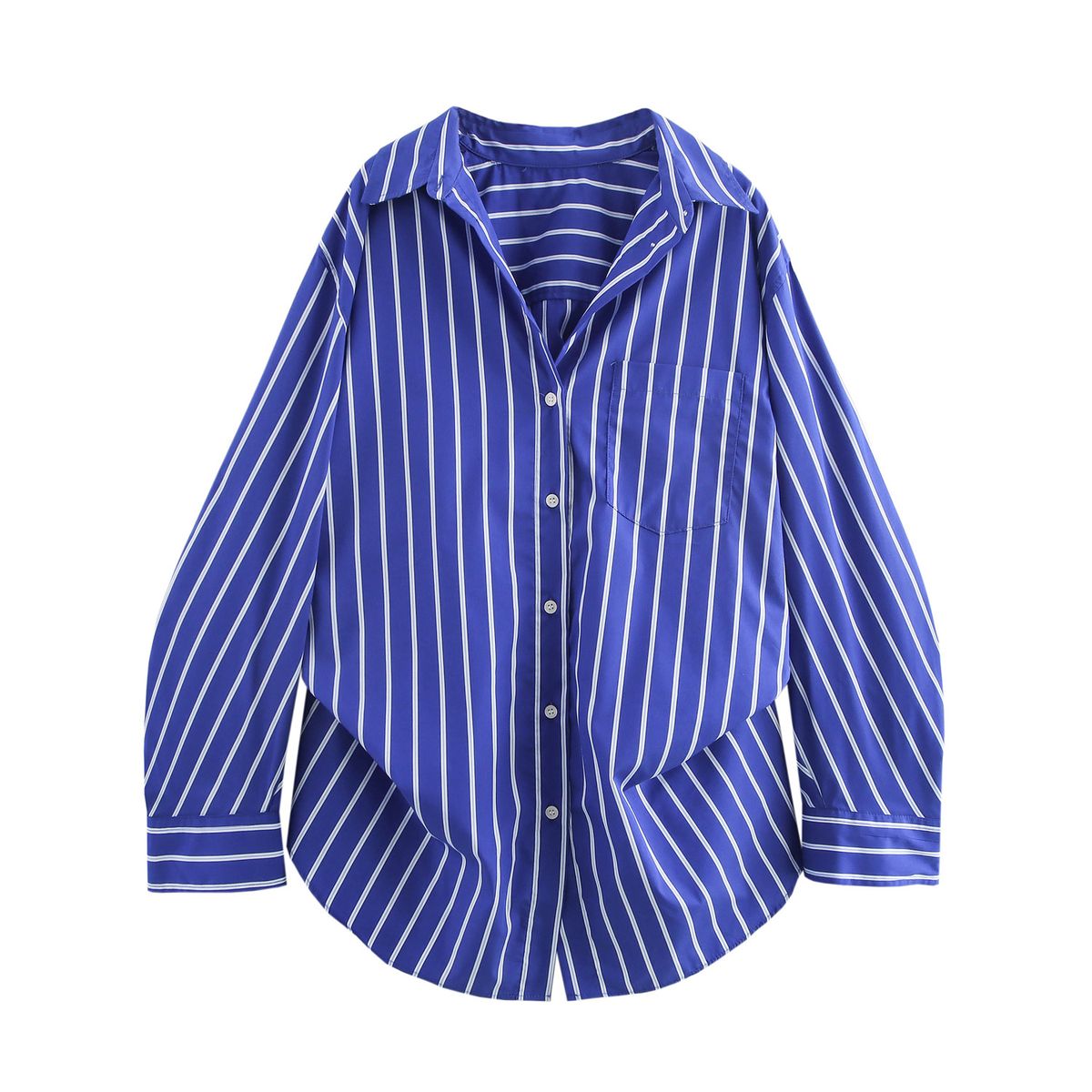 Aria Basics Aria Basics 2025 Autumn New European And American Style Bat Sleeve Loose Striped Shirt 3067105_ecoleips.com