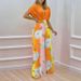 2025 Spring New Women's Fashion Casual Set With Elegant V-neck Printed Wide-leg Pants For Independent E-commerce 661_ecoleips.com