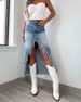Women's Clothing Skirt High Waist Irregular Raw Edge Distressed Washed Skirt Women_ecoleips.com