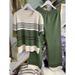 Women's Clothing Casual Suit For Women, Simple And Versatile, Round Neck Short Sleeved Striped Knitted Top + High Waist Wide Leg Pants Two Piece Suit_ecoleips.com