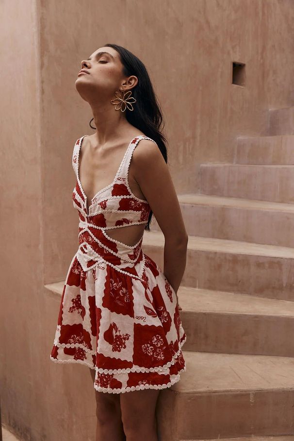 Fashionable Printed 3D Lace Trim Suspender Dress Independent Website Cross Border E Commerce New Product for Women Item Number 8050_ecoleips.com