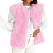 Women's Long Plush Sleeveless Vest - Soft Fleece Winter Cardigan For Casual & Office Wear (Dark Grey, Blue, Black)_ecoleips.com