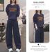 Women's Versatile Two Piece Set Crew Neck Sweatshirt Loose Fit Casual Slimming Pants Stylish Spring/Summer Polyester Clothing_ecoleips.com