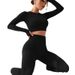 2-Piece Yoga Fashion Hollow Back Thumb Hole Short Sports T-Shirt And Leggings Fitness Set Yoga Clothing_ecoleips.com