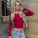 Women's Slim Fit T-Shirt European American Style Solid Color round Neck Long Sleeve Fashionable Pleated Top for Autumn 2025_ecoleips.com