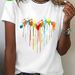 European And American Cross-border Foreign Trade Clothing, Heart Paw Print Round Neck Printed Women's Short-sleeve_ecoleips.com