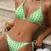 Polka Dot Triangle Tie-Front Bikini Set, Adjustable Sexy Two-Piece Swimsuit For Women, Retro Beachwear_ecoleips.com