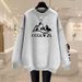 Women's Loose Casual round Neck Sweatshirt Fleece Lined Thickened Pure Cotton Top for Autumn Winter Versatile_ecoleips.com