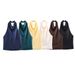 Satin-Finish Backless Halter Neck Top – Versatile Solid Color Tee For Summer (S/M/L, Polyester, Streetwear Essential)_ecoleips.com