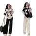 Women's American Style Letter Print Lounge Set - Oversized Tee With Wide Leg Pants Casual Outfit_ecoleips.com