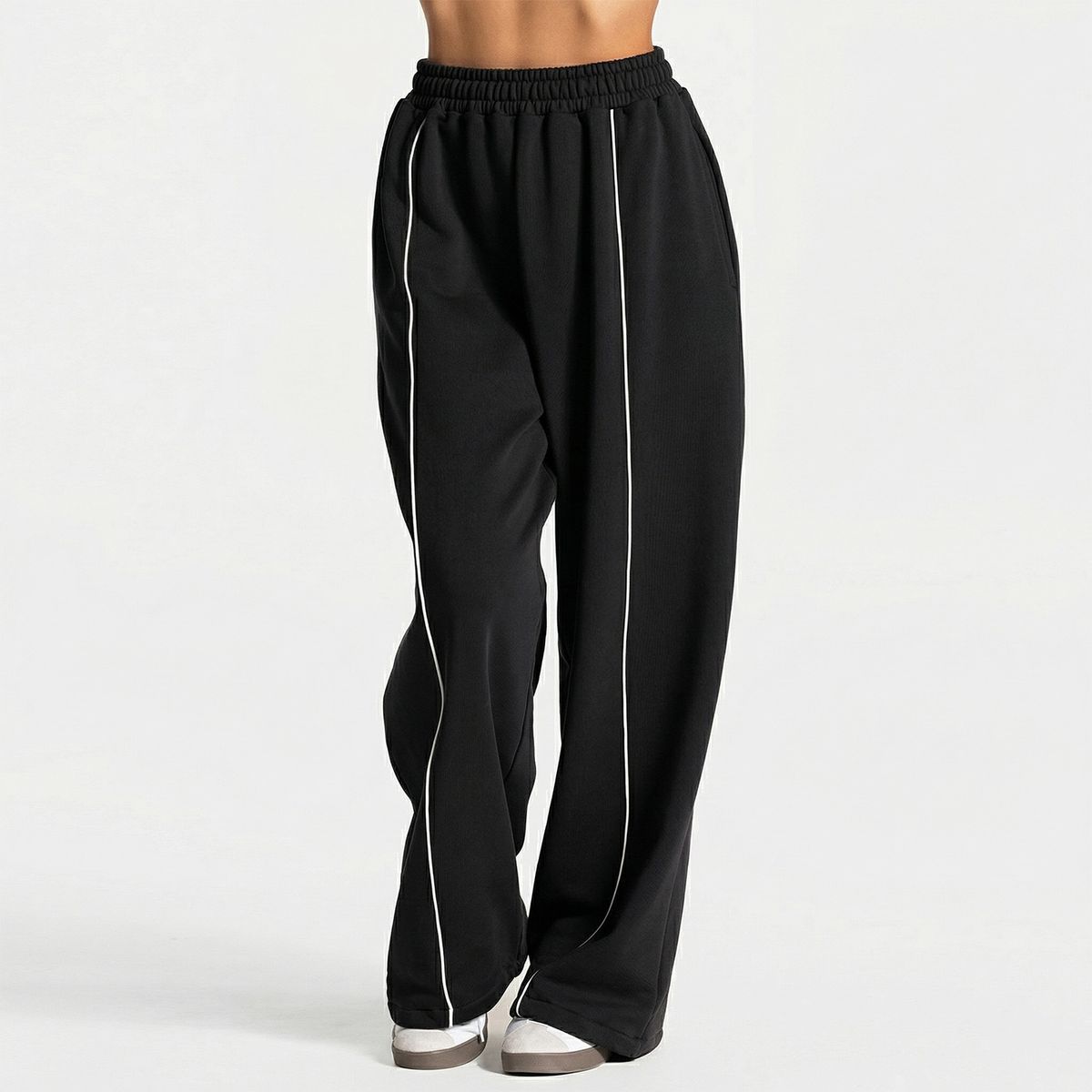 K Loose Yoga Pants, Fashionable And Comfortable, Casual Straight Leg Yoga Pants, Elastic High Waisted Fitness Pants_ecoleips.com