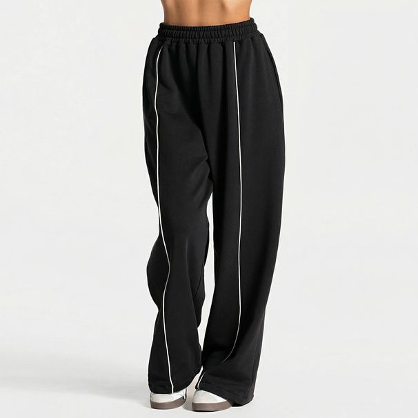 K Loose Yoga Pants, Fashionable And Comfortable, Casual Straight Leg Yoga Pants, Elastic High Waisted Fitness Pants_ecoleips.com