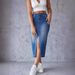 Cross-border 2024 European And American Fashion Trend Blue Denim With Slit, Bodycon A-line Long Skirt_ecoleips.com