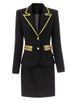 K New Heavy Industry Nail Bead Bordered Temperament Commuter Suit Skirt Package Hip Skirt Suit+Half Skirt_ecoleips.com