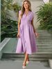 Summer Sexy Fitted Waist V Neck Pleated Zipper Dress For Women Elegant Clothing_ecoleips.com