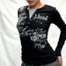 Slim Fit Long Sleeve Printed T-Shirt Base Layer Top Henry Faux Two Piece Retro Black Collar with Lettering Slimming Effect Women's Clothing_ecoleips.com