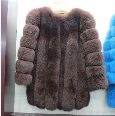 Women's Clothing Luxury Faux Fox Fur Coat Women's Mid-Length Elegant Winter Outerwear With Plush Collar_ecoleips.com