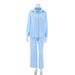 Women's Clothing Cotton Double Layer Yarn Women's Button Long Sleeved Shirt And Trousers Two Piece Suit_ecoleips.com
