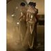 Women's Clothing Gold evening dress for women, high grade sequined host, one shoulder tube top toast dress, bride fishtail skirt with small train_ecoleips.com