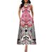 Cross-Border European And American Round Neck Sleeveless Vest Printed With Pockets Waist-Cinching Plus Size Long_ecoleips.com